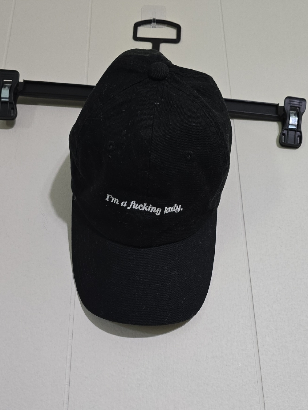 Black Baseball Cap with White Script